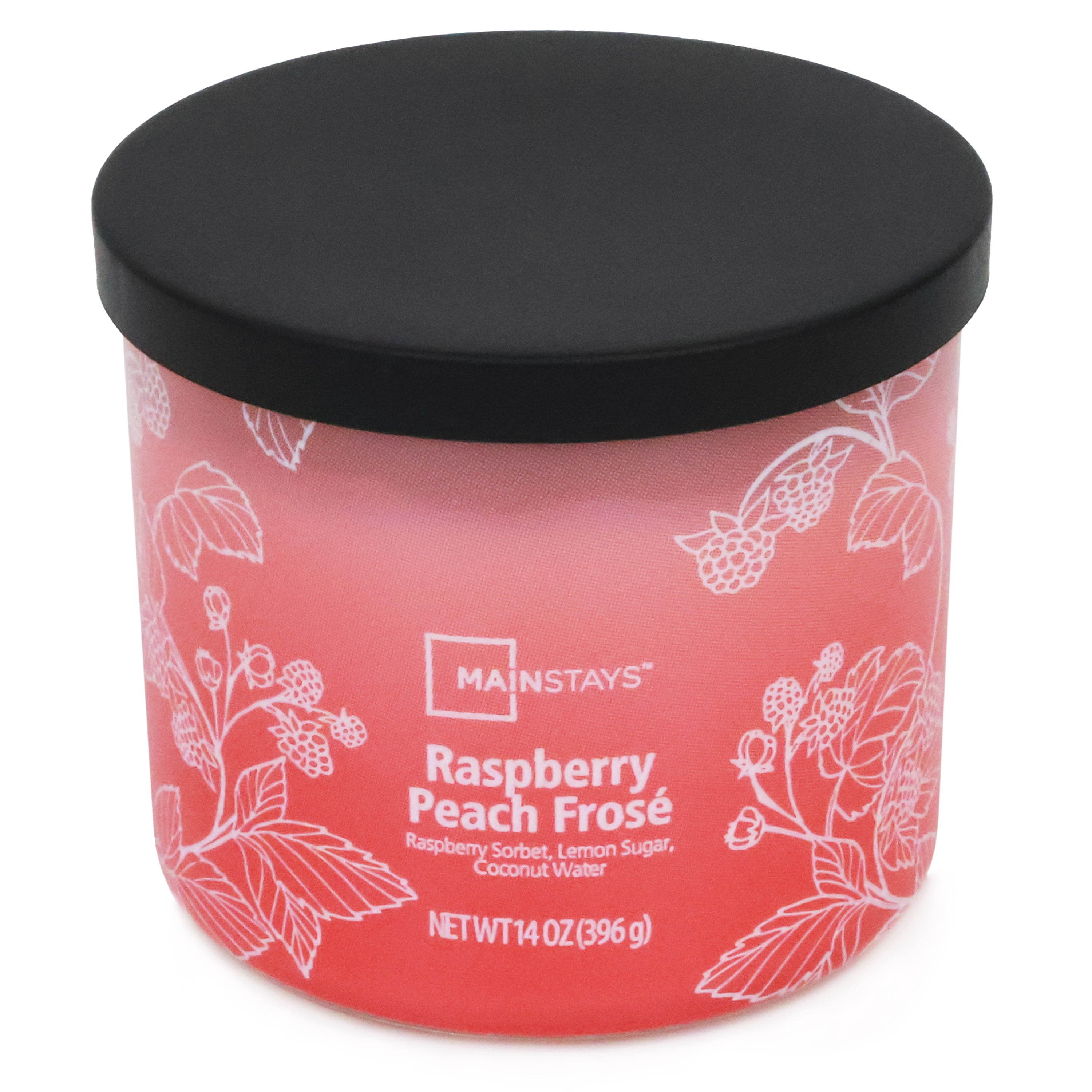 (4 pack) Mainstays 3-Wick Ombre Wrap Raspberry Peach Candle, 14-Ounce