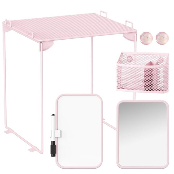 Organizador de casilleros Svartur Pink con estante, espejo y pizarra blanca, 7 unidades