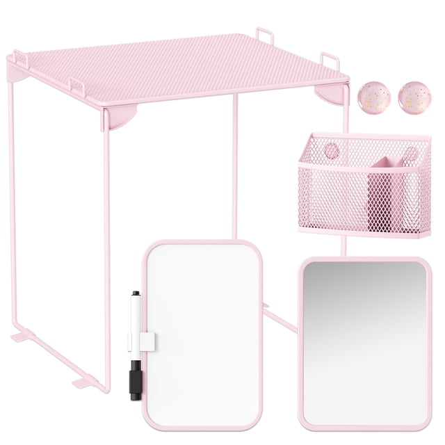 Organizador de casilleros Svartur Pink con estante, espejo y pizarra blanca, 7 unidades