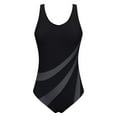 thumbnail image 5 of ZQUUVOU Women Athletic One Piece Swimsuits Sporty Racerback Bathing Suits Full Coverage Modest Swimwear Gray, 5 of 5