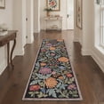 thumbnail image 5 of GENIMO 5'x7' Area Rug for Living Room, Machine Washable Non Slip Low Pile Rug for Bedroom Dining Room, Modern Floral, Dusty Black, 5 of 7