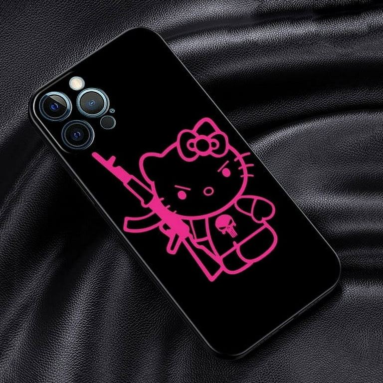 Phone Case For iPhone 11 12 13 14 Pro Max Mini XS XR X 8 7 6S 6 15 se Plus Black Silicone Cover Fundas Cute Cool Hello Kitty Cat Phone Case For iPhone 11 12 13 14 Pro Max Mini XS XR X 8 7 6S 6 15 se Plus Black Silicone Cover Fundas Cute Cool Hello Kitty Cat
