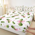 thumbnail image 4 of Manfei Cute Bowtie Bed Sheets,Funny Cucumber Print Full Size Sheets,4 Pieces,1 Flat Sheet,1 Fitted Sheet and 2 Pillowcases, 4 of 6