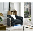 thumbnail image 3 of Glory Sapphire Velvet Upholstered Chair w/LED Accent Lighting in Black, 3 of 6