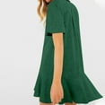 thumbnail image 3 of Women's Ruffle Hem Short Sleeve Dress - Casual Summer Midi, Vintage Style - Versatile (S-XXL), 3 of 8