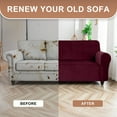 thumbnail image 5 of SANMADROLA 100% Waterproof Couch Covers Velvet Stretch Slipcover for 3 Cushion Sofa Cover Non Slip Leakproof Washable Furniture Protector for Kids Dogs Cats Pets, 5 of 8