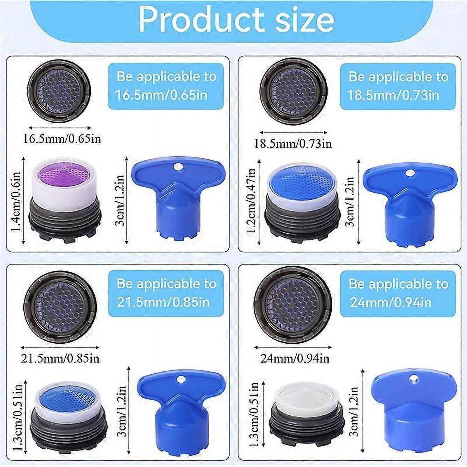 20Pcs Faucet Aerators, M16.5 M18.5 M21.5 M24 Faucet Cache Aerator Water Saving Flow Restrictor with