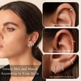 thumbnail image 2 of LUNVKY 3 Pairs 18K White Gold Plated Hoop Earrings for Women with S925 Sterling Silver Post Huggie Hypoallergenic Earrings Set Birthday Christmas Jewelry Gifts Teen Adult Stocking Stuffers Ideas, 2 of 5
