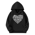thumbnail image 2 of Bnwani Big Girls Hoodies Crew Neck Long Sleeve Pockets Sports Sweatshirt Hearts Graphic Printed Tops Pullover Size 7-8, 2 of 4