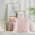 thumbnail image 4 of Pack of 2 pieces, double sided faux fur plush decoration Hug pillowcase sofa sofa bedroom with fuzzy stripes soft pillowcase cushion cover - pink, 4 of 5