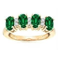 thumbnail image 2 of Star K� Simulated Emerald Oval 5x3 4 Four Stone Band Ring, 2 of 9
