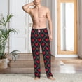 thumbnail image 5 of Uemuo Red Rooster Pattern Men's Wide Leg Palazzo Lounge Pants with Pockets Light Weight Loose Comfy Casual Pajama Pants-Small, 5 of 9