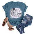 thumbnail image 3 of TANGQIOP Women'S T-Shirts Tops Halloween Funny Pumpkin Letter Short Cap Top Sleeve Crew Neck Tee Irregular Hem Loose Fit Navy XL, 3 of 7