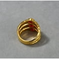 thumbnail image 7 of Womens Gold Ring with Ruby Inlaid Multi-Layer Irregular Texture Brass Plated 18K Real Gold Electroplating Ring for Her Fashion Jewelry Gift, 7 of 7