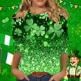 thumbnail image 1 of Xuyuer Womens 3/4 Sleeve St. Patrick's Day T-Shirts Crew Neck Spring Graphic Tee Tops Cute Tunic Tops Basic Tees Blouses Business Work Tee Top Merry and Bright Graphic Tee Tops, 1 of 6