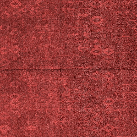 Ahgly Company Machine Washable Indoor Square Oriental Red Modern Area Rugs, 4' Square