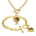thumbnail image 2 of Stainless Steel Yin Yang Heart Charm Bracelet, Necklace, or Set, 2 of 3