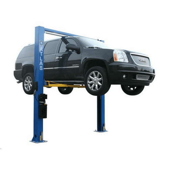 Atlas Automotive Equipment 9OHSC-SS 2-Post Vehicle Overhead Lift, 11’9” Minimum Ceiling Height, 9,000lb Capacity, Clear Floor, 11'10" Height, 3-Stage Front and 2-Stage Rear Arms, For DIY/Hobbyists