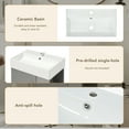 thumbnail image 2 of Noble House 21.6" Floating Bathroom Vanity with Ceramic Sink, Right Side Storage, Wave Door & Black Handle, Gray, 2 of 12