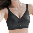 thumbnail image 5 of SMihono Bras for Women Floral Lace Adjustable Straps Bra Full Coverage Push Up Lift Comfort Breathe Stretch Everyday Bralettes Black 38, 5 of 7