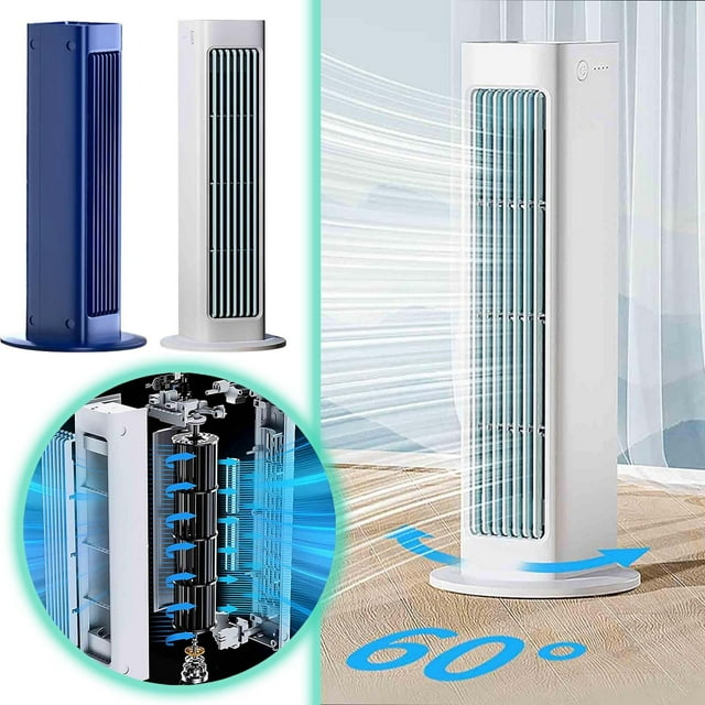Ventilateur Tour Sans Pales Fonctionnel Installation Verticale/horizontale/murale Télécommande Régulation de Vitesse 60 Oscillation 4000mAh 12 Oscillants Ventilateur Mural Ventilateur Portatif à Pince pour Lit Ventilateur de Table