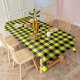 thumbnail image 3 of Yellow Black Checkerboard Checkered Pattern Rectangle Tablecloth 60"x102",Waterproof Polyester Rectangle Table Cloth, Wipeable Spillproof Polyester Tablecloth for Dining, Camping, Indoor and Outdoor, 3 of 6
