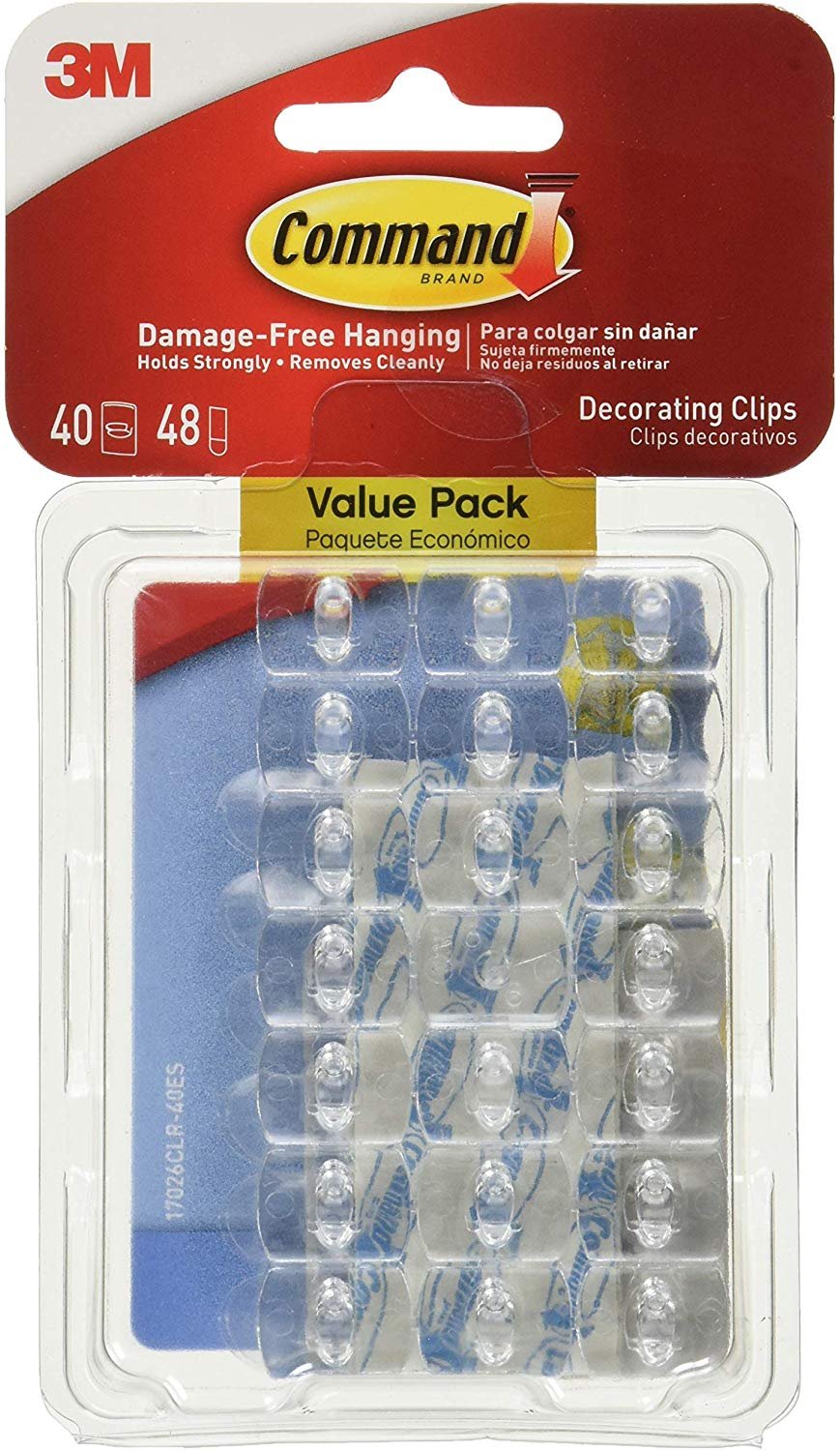 Command Mini Holiday Light Hooks, Great for Holiday Lights, 40 Clips