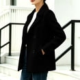 thumbnail image 6 of Riecok Pea Coats for Women Long Sleeve Button down Jackets Lapel Collar Overcoat Warm Casual Winter Outerwear L, 6 of 6