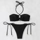 thumbnail image 4 of Trajes de baño para mujer, bikinis de cintura alta con cordón ajustable, traje de baño fruncido, conjunto dividido, trajes de baño para mujer, trajes de baño para mujer, traje de baño para mujer, traj, 4 of 7