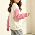 thumbnail image 5 of StSilkitty Boys Girls Long Sleeve Sweatshirts Color Block Crewneck Pullover Tops Fall Winter Warm Clothes Size 2-12, 5 of 9