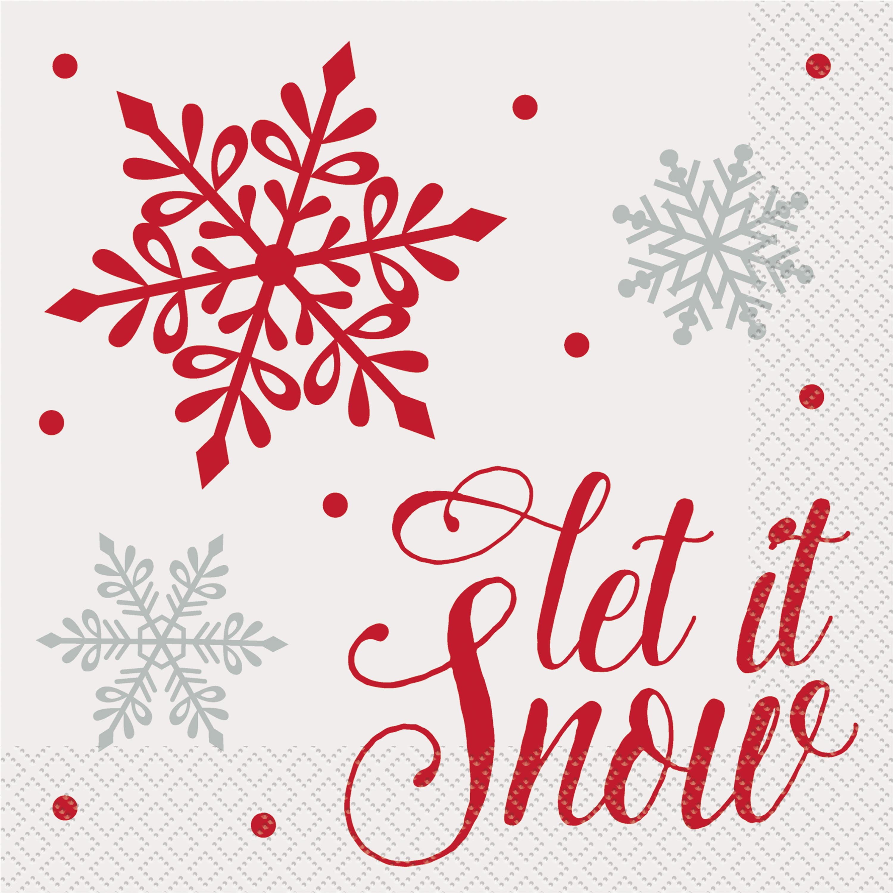 Snowflakes Holiday Paper Luncheon Napkins, 6.5in, 80ct