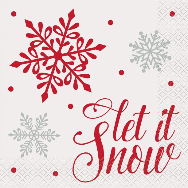 Snowflakes Holiday Paper Luncheon Napkins, 6.5in, 80ct