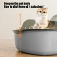 thumbnail image 4 of Cat Litter Box Oversized High Fence Splashproof Semi Closed Litter Pan with Scoop Large Capacity Easy Clean Two Layer Design for Indoor Cats, 4 of 6
