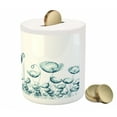 thumbnail image 3 of Flower Piggy Bank, X-ray Picture of Poppy Flowers in a Windy Day Unusual Look into the Nature Art Image, Ceramic Coin Bank Money Box for Cash Saving, 3.6" X 3.2", White Teal, by Ambesonne, 3 of 4
