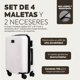 thumbnail image 2 of Set de 4 Maletas de Viaje Rígidas 20 y 18 Pulgadas con 2 Neceseres de 11 Pulgadas Equipaje Ligero con Ruedas 360 y Candado TSA Seraphiel, 2 of 7