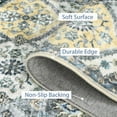 thumbnail image 7 of Memoryfield Machine Washable Area Rug 9' x 12', Non-Slip Backing, Soft Stain Resistant and Low Pile Faux Wool Accent Carpet, Vintage Printed Rugs for Living Room, Bedroom, Blue, 7 of 7