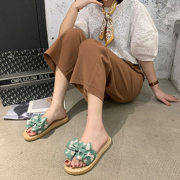 Moda mujer correa de tobillo verano sandalias planas chanclas Shose Wmkox8yii hj789