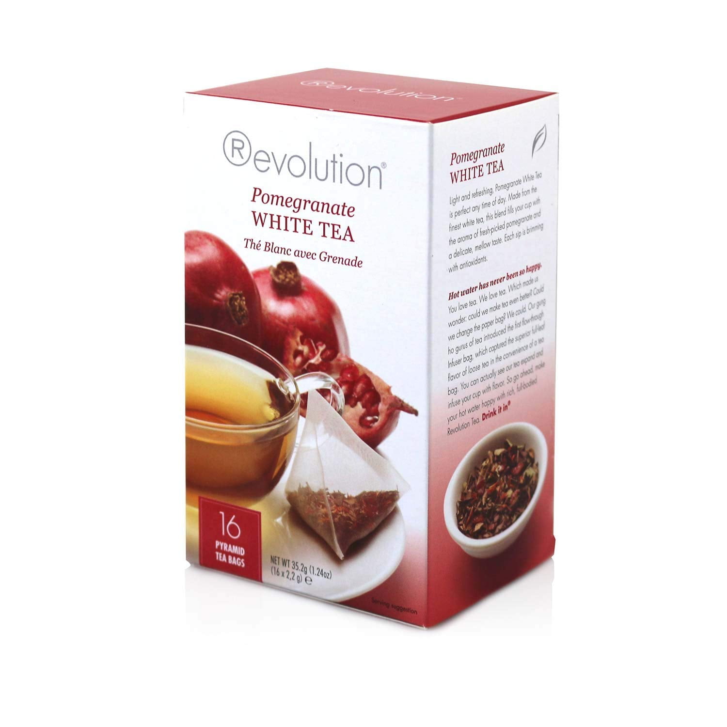 Revolution Tea Pomegranate White Tea 16 Infuser Tea Bags