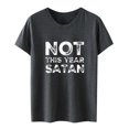 thumbnail image 3 of Gibobby Casual Playera de Manga Corta para Mujer Camiseta de manga corta con cuello redondo para mujer Not This Year Tee Camiseta con estampado de letras(Gris oscuro,G), 3 of 4