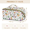 thumbnail image 4 of FORMRS Makeup Bag Travel Cosmetic Organizer for Women Fold Flat Zipper Pouch with Handle, Purple Vegetables Pattern, 4 of 8