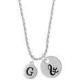 thumbnail image 1 of Delight Jewelry Silvertone Capital Letter - G - Pebble Disc - Silvertone Script Initial Disc - & - Charm Necklace, 20"+3", 1 of 4