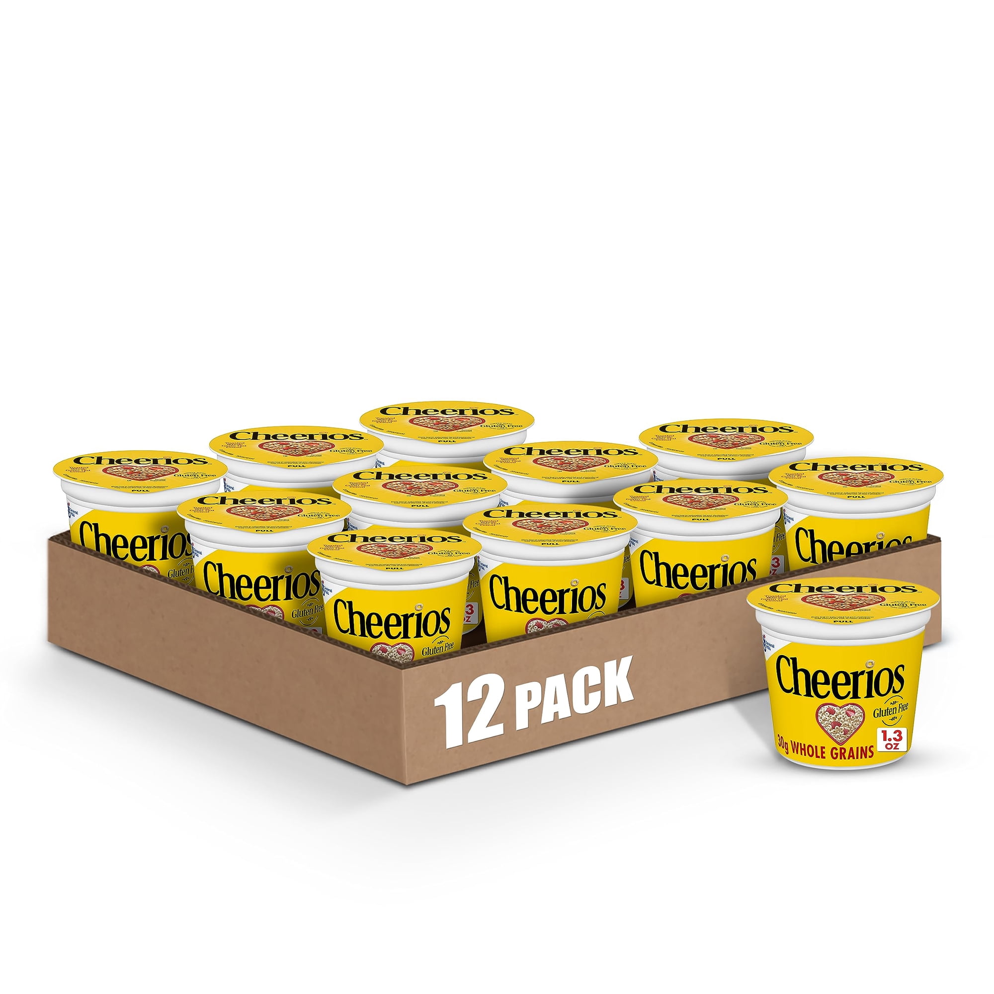 Cheerios Breakfast Cereal Cup Gluten-Free Single Serve Cereal 1.3 oz
