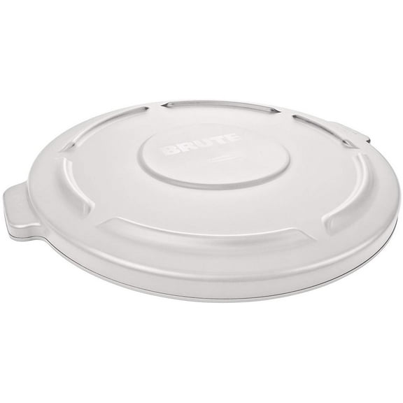 Rubbermaid Commercial Round Brute Flat Top Lid, 22 1/4 x 1 5/8, White - 32 gal.