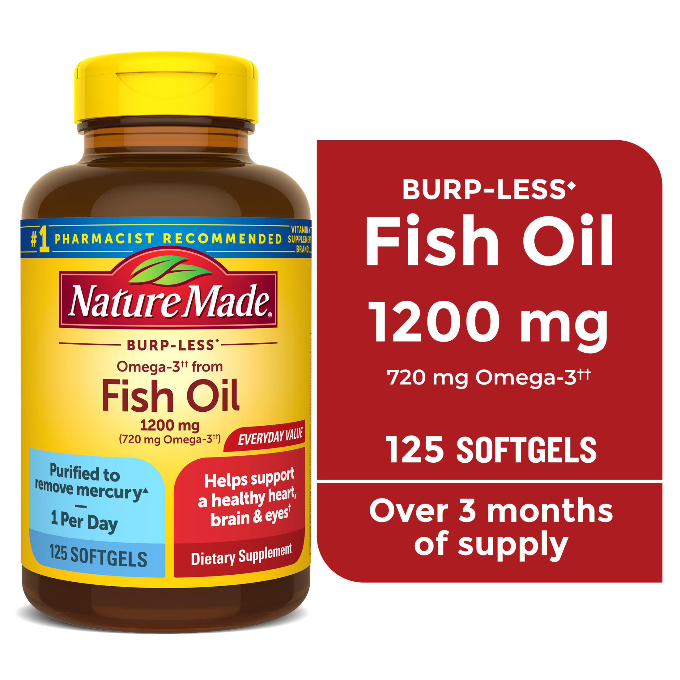 Nature Made Burp Less Omega-3 Fish Oil 1200 mg photo 1