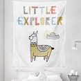 thumbnail image 1 of ABC Tapestry, Hand Drawn Colorful Llama on Sunny Day with Little Explorer Words in Colorful Letters, Fabric Wall Hanging Decor for Bedroom Living Room Dorm, 5 Sizes, Multicolor, by Ambesonne, 1 of 1
