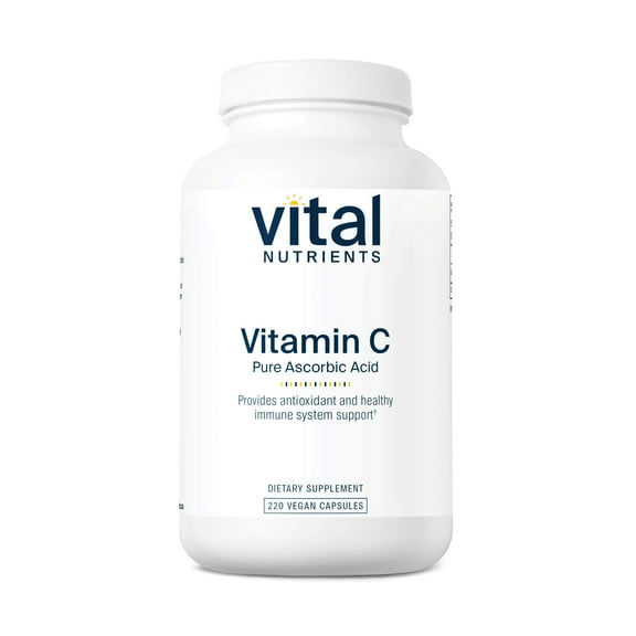 Vital Nutrients - Vitamin C 1000 mg (100% Pure Ascorbic Acid) - Potent Antioxidant to Support Iron Absorption - 220 Vegetarian Capsules