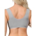 thumbnail image 3 of INSPIRE CHIC Women's Lace Front Closure Push Up Wirefree Bras with Nonadjustable Straps XX-Large Grey, 3 of 5