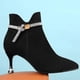thumbnail image 5 of NECHOLOGY Botas Mujer Adulto Femenino Zapatos Botines de mujer Tacones con de imitación puntiagudos, botines cortos de tacón delgado a la moda para mujer (Black, 8.5), 5 of 7