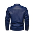 thumbnail image 3 of Men's Motorcycle PU Leather Jacket Youth Casual Retro Stand Collar Jacket, 3 of 6