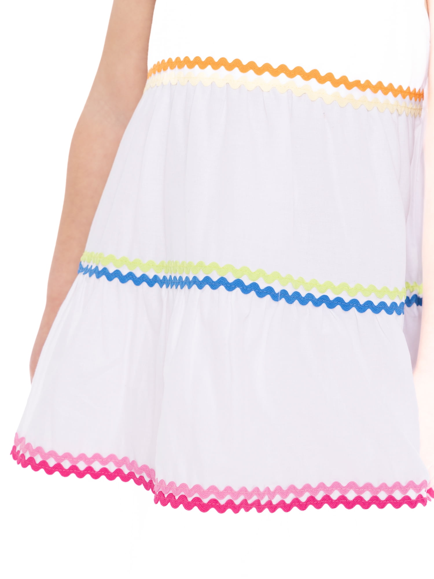 Wonder Nation Toddler Girls Cotton Sleeveless Dress with Ric Rac Trim, Sizes 12M-5T